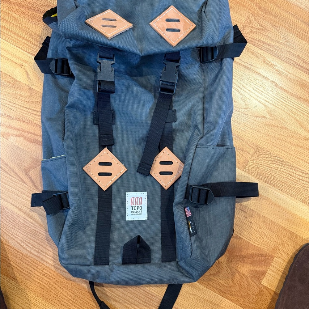 Topo Klettersack Gray and Tan Backpack Made in USA LIKE NEW CONDITION